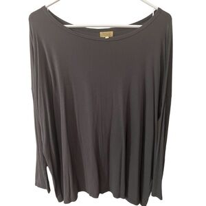 𝅺PIKO 1988 LADIES OVERSIZED CHARCOAL GRAY TUNIC WITH FITTED L/S SIZE SMALL